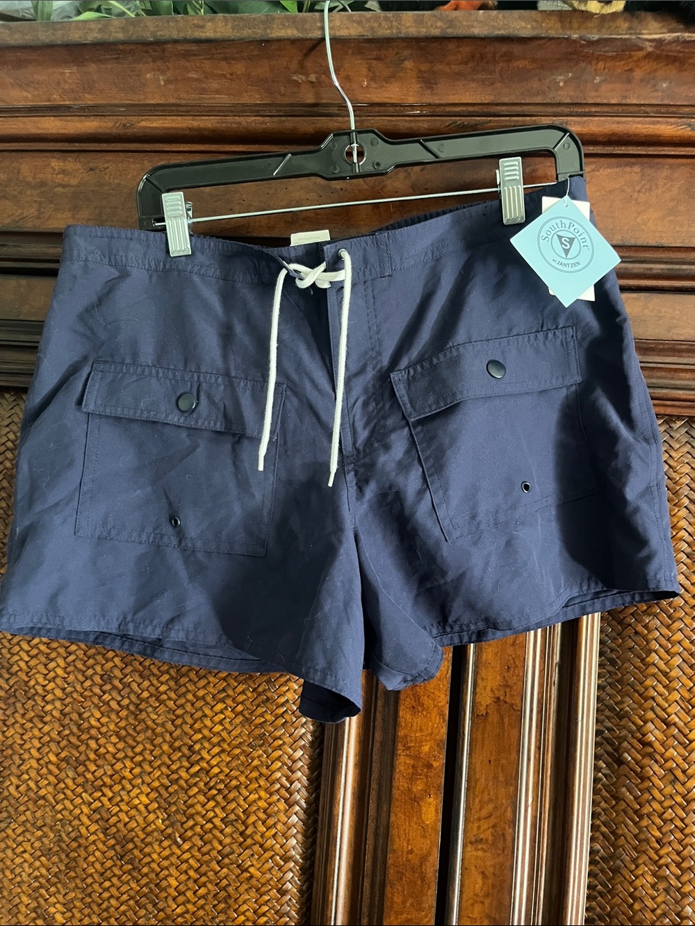 Jantzen Navy Blue Swim Shorts with White Drawstring